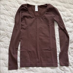 Nikibiki Scoop Neck Long Sleeve Top - Brown